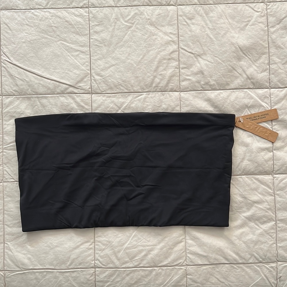 SKIMS Black Bandeau Tube Top